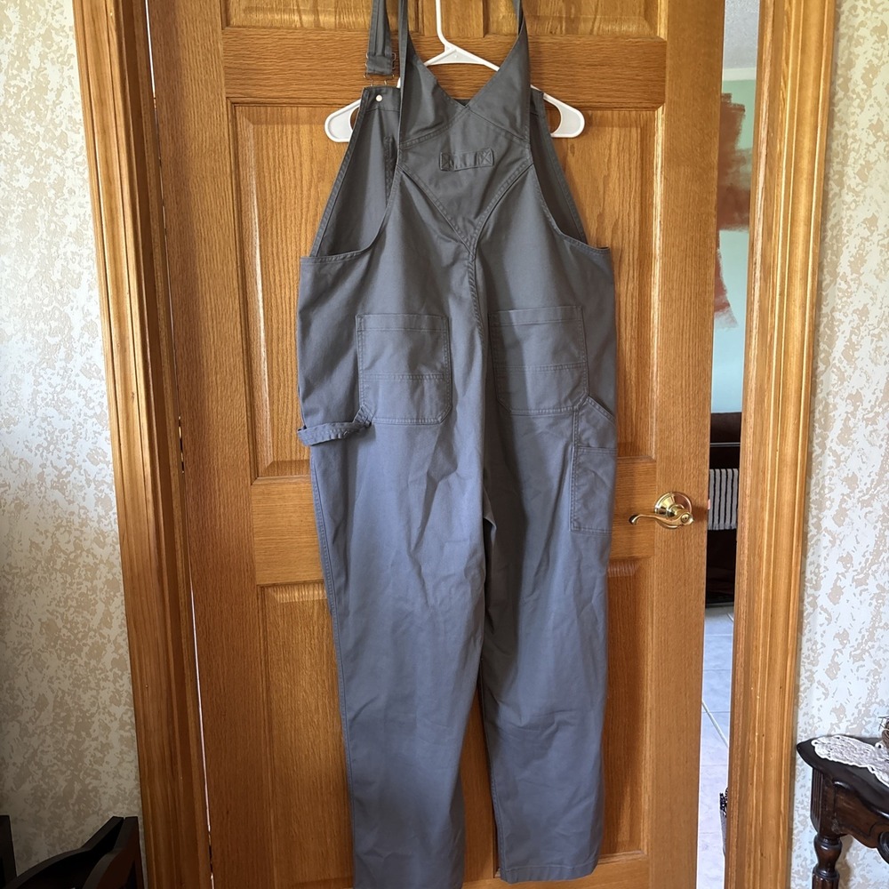 DULUTH TRADING 40 Grit Overalls Women XXL Gray Regular Flex Twill Bib Work - Picture 4 of 8